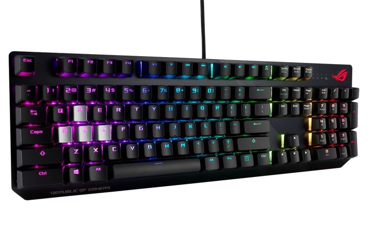купить Игровая клавиатура ASUS Strix Scope 90MP0180-B0RA00, Cherry MX red switches, аллюминивая рама, USB, RGB подсветка в Алматы