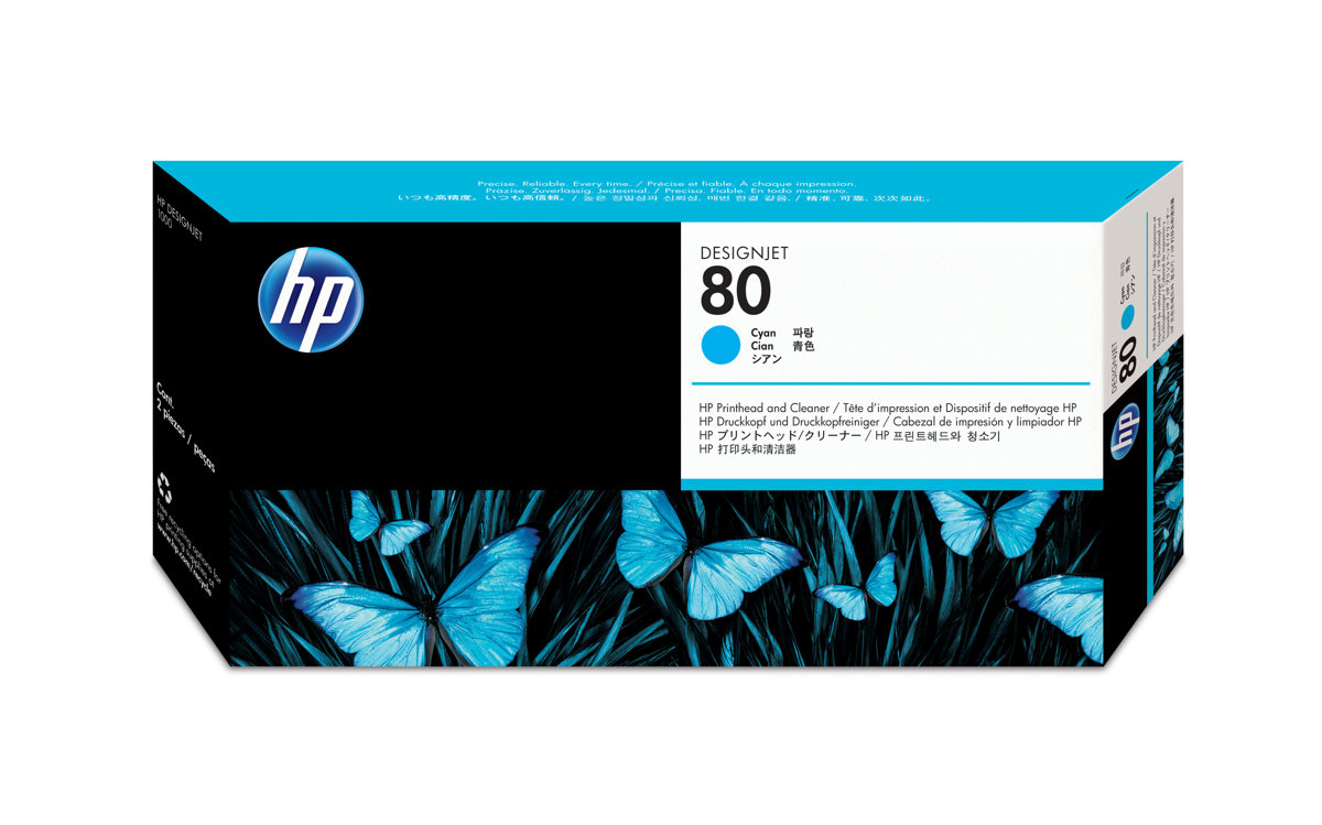купить Картридж струйный HP C4821A, №80 Голубой, для HP DesignJet 1000/1000+ семейства в Алматы