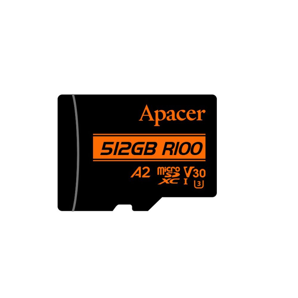 купить Карта памяти Micro SDXC 512GB Apacer, Class 10, UHS-I U3, V30, A2, адаптер, 100/80 Мбайт/с  AP512GMCSX10U8-R в Алматы