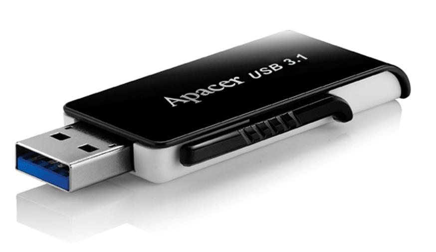 купить USB-накопитель, Apacer, AH350, AP128GAH350B-1, 128GB, USB 3.1, Чёрный в Алматы