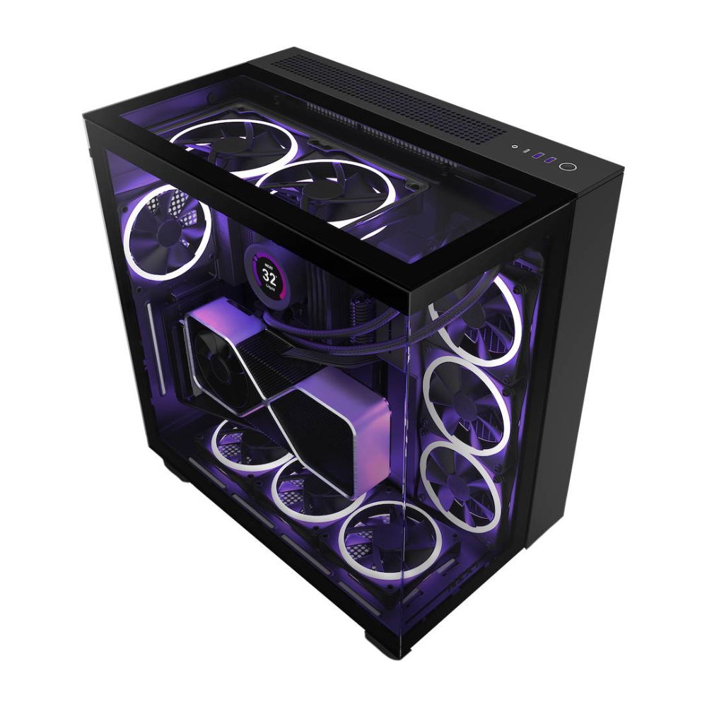 купить Корпус NZXT H Series H9 Elite Edition ATX Mid Tower Chassis All Black CM-H91EB-01 в Алматы
