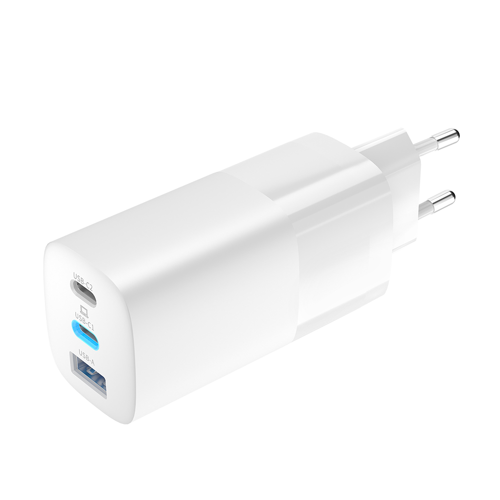 купить Зарядное устройство сетевое OLMIO USB+Type-Cx2  QC 65W белый в Алматы