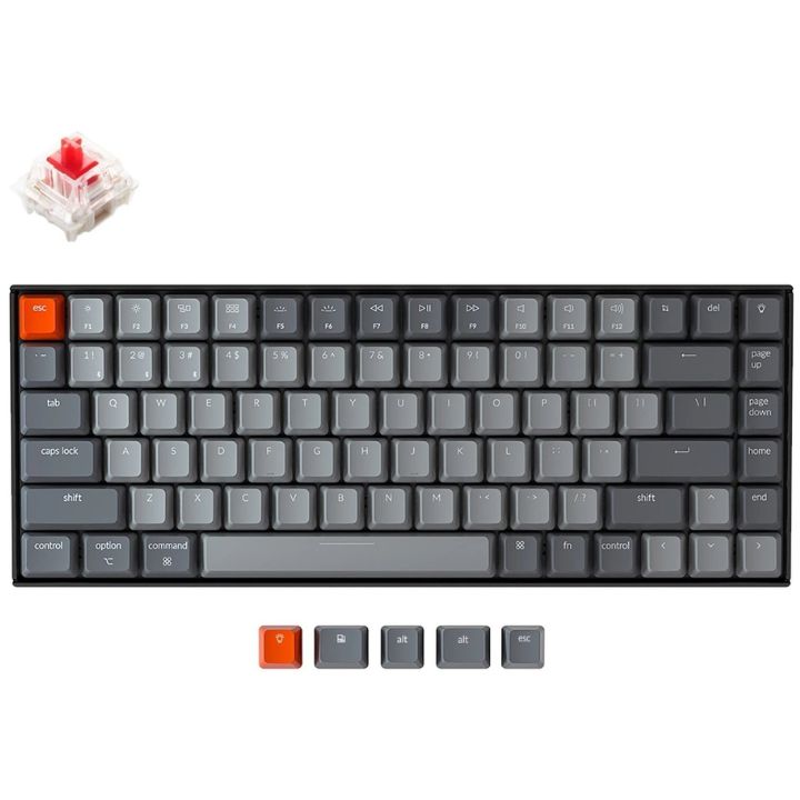 купить Клавиатура KEYCHRON K2 84 keys, Gateron White LED, Red (K2C1_KEYCHRON) в Алматы