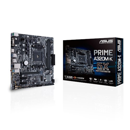 купить Материнская плата ASUS PRIME A320M-K  AMD AM4 2xDDR4 2666/2400/2133 MHz, 4xSATA 6Gb/s, 1xM.2 Socket 3, Multi-VGA output support : HDMI/RGB ports 1xVGA, 1xHDMI, 4xUSB3.1, 2xUSB2.0, 2xPCIe2.0 x1, 1xPCIe 3.0/2.0 x16  mATX СУПЕРЦЕНА!!! в Алматы