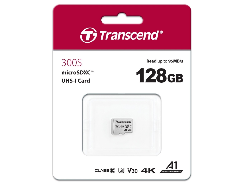 купить Карта памяти MicroSD 128GB Class 10 U3 Transcend TS128GUSD300S в Алматы