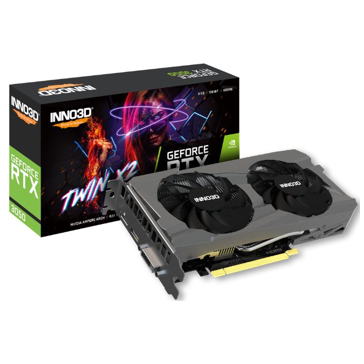 купить Видеокарта Inno3D GeForce RTX3050 TWIN X2, 8G N30502-08D6-1711VA41 в Алматы