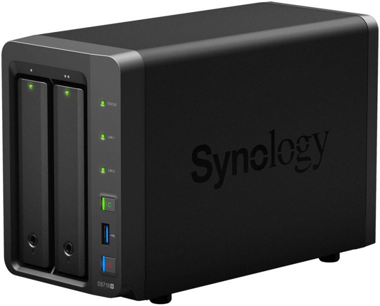 купить Сетевой NAS-сервер Synology DS718+, 2 отсека для HDD в Алматы