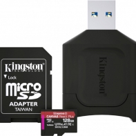 купить Карта памяти MicroSD, Kingston Canvas React Plus, 128GB, MLPMR2/128GB, UHS-II, R285/W165 + USB Adapter в Алматы фото 1