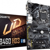 купить Материнская плата GIGABYTE B460-HD3, LGA1200, 2xPCI-E, D-SUB+HDMI+DVI, 6xSATA, GbLAN, 4DDR4, ATX в Алматы фото 1