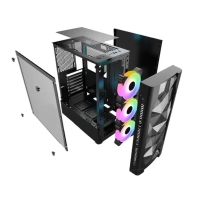 купить Корпус Wintek Mistral D532-B TG, ATX/Micro ATX, USB 1*3.0/2*2.0, HD-Audio Mic, 0,5 mm, 3*12cm ARGB в Алматы фото 2