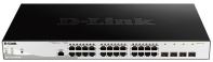 купить D-Link	Коммутатор	DGS-1210-28MP/E1A	Настраиваемый коммутатор WebSmart с 24 портами 10/100/1000Base-T и 4 портами 1000Base-X SFP (порты 1 &ndash; 24 с поддержкой PoE 802.3af/802.3at (30 Вт), PoE-бюджет 370 Вт) в Алматы фото 1
