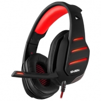 Купить SVEN AP-U997MV Игровые стереонаушники с микрофоном черный-красн (USB, LED, 7.1) Алматы