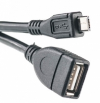 купить Кабель PowerPlant OTG USB 2.0 AF - Micro, 0.1м в Алматы фото 1