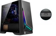 купить Компьютерный корпус DP301M Dark Phantom, tempered glass, black,1 FAN,MATX mini tower (w/o PSU) в Алматы фото 2