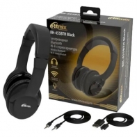купить Наушники RITMIX RH-455BTH Bluetooth + кабельное подключение, Black /  в Алматы фото 1