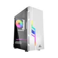 Купить Корпус Wintek Light JX188-7-W TG, ATX/Micro ATX, USB 1*3.0/2*2.0, HD-Audio Mic, 0,5 mm, 1*12cm fRGB, белый Алматы