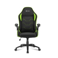 Купить Кресло геймерское Sharkoon Elbrus 1, рег. высоты, подлокотник, 120 кг, Black-Green в Алматы