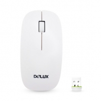 купить Компьютерная мышь, Delux, DLM-111LGW,3D, Лазерная, 1000dpi, Беcпроводная 2.4ГГц, Нано-ресивер, Эффективная дистанция 10 м., Батарейки в комплекте, Размер: 112,2*56,6*26,8 мм., Белый в Алматы фото 2