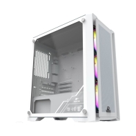 купить Корпус Wintek Andromeda D531 2xUSB3.0,1xUSB 2.0, 2*3,5 1*2,5 4слотов VGA330мм CPU160мм Сталь 0,50мм, 3Fan RGB пульт microATX белый (Wintek Andromeda D531-W TG) в Алматы фото 1
