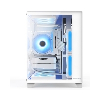 купить Компьютерный корпус Huntkey S920 Storm RGB, Без БП, 0.5mm, 2xUSB2.0, 1xUSB3.0, 3xARGB F, mATX, White в Алматы фото 2