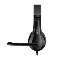 купить CANYON CHSU-1 basic PC headset with microphone, USB plug, leather pads, Flat cable length 2.0m, 160*60*160mm, 0.13kg, Black; в Алматы фото 4