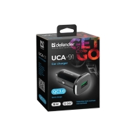 купить Зарядное устройство автомобильное Defender UCA-91 USB QC3.0 черный в Алматы фото 2