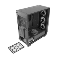 купить Компьютерный корпус DF800 FLUX, black, 3*120mm ARGB, 2*120mm black fans, ATX midi tower (w/o PSU) в Алматы фото 3