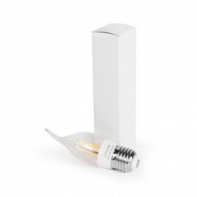 купить Светодиодная лампа, iPower, C37-F-4W-2700-E27, Filament, 4Вт, Свеча на ветру, 2700K (Тёплый Свет), Цоколь E27, Яркость свечения 410LM, Размер: 35*119 мм, Алюминий, Стекло, Белый в Алматы фото 1