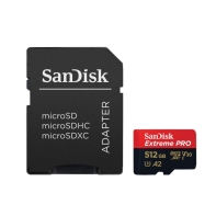 Купить SANDISK Extreme PRO 512GB microSDXC + SD Adapter + 2 years RescuePRO Deluxe up to 200MB/s & 140MB/s Read/Write speeds A2 C10 V30 UHS-I U3 в Алматы
