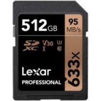купить LEXAR 512GB  Professional 633x SDXC UHS-I cards, up to 95MB/s read 45MB/s write C10 V30 U3 в Алматы фото 1