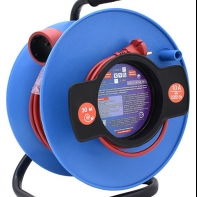купить Силовой удлинитель на катушке Power Cube PC-B1-K-50, 10 А/2,2 кВт, 50 м, 1 розетка б/з, красно-синий в Алматы фото 1