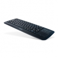 купить Клавиатура, Delux, DLK-2880GB, Беспроводная 2.4ГГц, Ультратонкая, Сенсорная панель, Li-lon Батарея, Зарядное устройство, Беспроводная, Анг/Рус/Каз, Чёрный в Алматы фото 2