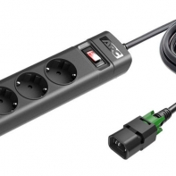 купить Сетевой фильтр APC/PZ42IZ-GR/4 розет./1,5 м/10 А/Power Strip Locking IEC C14 TO 4 Outlet Schutzkontakt (CEE 7/3) 230V Germany, черный в Алматы фото 1