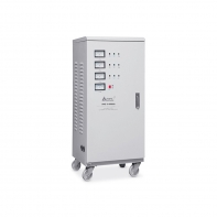 купить Стабилизатор, SVC, 3-45000(36000W), Трёхфазный, Индикация режимов работы, Диапазон работы AVR: 240-450В, Клеммная колодка, Бежевый в Алматы фото 1