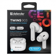 купить Беспроводная гарнитура Defender Twins 903 белый,TWS, Bluetooth, НОВИНКА! в Алматы фото 4