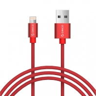 купить Кабель Lightning ORICO LTF-10-V2-RD <1М, USB2.0, Red> в Алматы фото 1