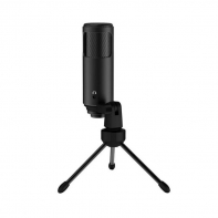 купить LORGAR Gaming Microphones, Black, USB condenser mic with Volume Knob, 3.5MM headphonejack, mute button and led indicator, package including 1x F5 Microphone, 1 x 2M type-C USB Cable, 1 xTripod Stand в Алматы фото 2