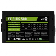 купить Блок питания, Aerocool, VX PLUS 500, 500W, ATX, (230V None-PFC), 20 4 pin, 4 4pin, 3*Sata, 3*Molex, 1*FDD, 1*PCI-E 6 2 pin, Поддержка Haswell, Вентилятор 12 см, Кабель питания, Чёрный в Алматы фото 2