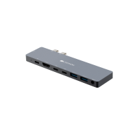 купить CANYON DS-8 Multiport Docking Station with 8 port, 1*Type C PD100W+2*Type C data+2*HDMI+2*USB3.0+1*Audio. Input 100-240V, Output USB-C PD100W&USB-A 5V/1A, Aluminium alloy, Space gray, 135*48*10mm, 0.056kg в Алматы фото 2