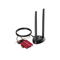 Купить Сетевой адаптер беспроводной PCIe CUDY WE4000 <5400Mbps Wi-Fi 6 / Bluetooth 5.2 PCI Express Adapter,  Intel AX210 module, 2T2R, 2402Mbps at 5GHz/6Ghz + 574Mbps at 2.4GHz, 802.11ax/ac/a/b/g/n, Magnetized antenna base, 2 high gain detachable antennas,  Алматы