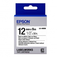 Купить Лента Epson C53S654016 LK-4WBW9 Повышенной адгезии 12мм, Бел./Черн., 9м Алматы