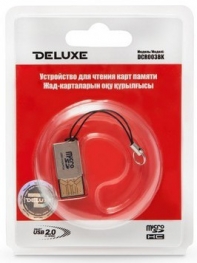 купить Картридер, Deluxe, DCR003BK, Поддержка карты MicroSD/MicroSDHC, USB 2.0, Чёрный в Алматы фото 3