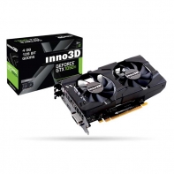 купить 4GB GTX 1050 Ti GDDR5 128-bit 1290/1392 MHz, 7010 MHz, PCIex3.0x16, DP HDMI DVI Inno3D GTX1050Ti Twin X2 (32-489 N105T-3DDV-M5CM) 2Fan, 195 мм, 2 слота в Алматы фото 1