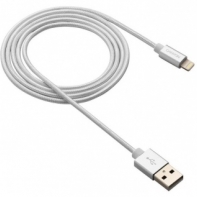 купить CANYON MFI-3 Charge & Sync MFI braided cable with metalic shell, USB to lightning, certified by Apple, cable length 1m, OD2.8mm, Pearl White в Алматы фото 1