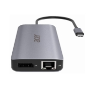 купить Док-станция Acer 12in1 Type C dongle: 2 x USB3.2, 2 x USB2.0, 1x SD/TF, 2 x HDMI, 1 x PD, 1 x DP, 1 x RJ45, 1 x 3.5 Audio, silver  в Алматы фото 3