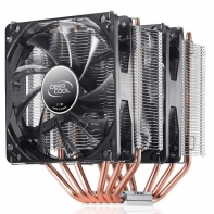 купить Кулер для процессора, Deepcool, NEPTWIN V2, DP-MCH6-NT, Intel 20XX/1200/11XX/1366/775 и AMD AM4/AM3+/AM3/AM2+/AM2/FM2+/FM2/FM1, TDP:150W, 2*120мм LED White, 900-1500±10%, 56.6 CFM, ?27 dB(A), 4pin, (ДxШxВ) 126X136X159мм, Чёрный в Алматы фото 1