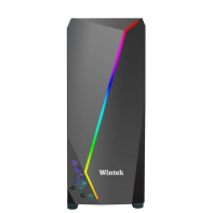 купить Корпус Wintek Arrow K163 TG, ATX/Micro ATX, USB 1*3.0/2*2.0, 0,55mm, RGB strip, 1*12cm SR Rainbow fan в Алматы фото 2