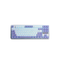 Купить Клавиатура AULA F87, mechanical, Gray Wood V3 switch, 87 keys EN/RU, 2.4/BT/cable, Blue-white-purple Алматы