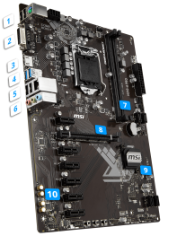 купить Материнская плата MSI H310-A PRO LGA1151 iH310 2xDDR4 4xSATA3 DVI HDMI 1xPCI-E3.0x16 6xPCI-Ex1 4xUSB3.1 6xUSB2.0 1xPS/2 ATX в Алматы фото 2
