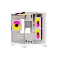 купить Корпус Wintek AQUABOX S05-W TG, Micro ATX, USB 1*3.0/2*2.0, HD Mic, 5*12cm ARGB (контр.   пульт д/у), белый в Алматы фото 1